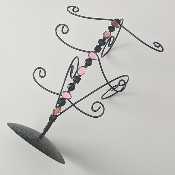 Metal Jewelry Stand // Black and pink - Picture 1 of 2
